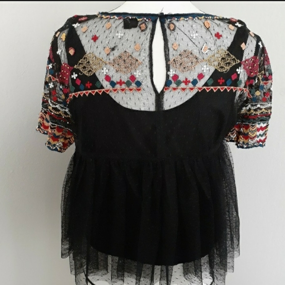 Zara Tops Zara Trafaluc Collection Embroidered Peplu Poshmark